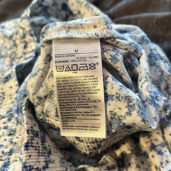 Gap Body Poplin PJ Pants Blue Floral Medium - Picture 6 of 7